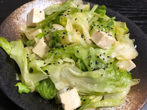 豆腐とレタスのさっぱりサラダ